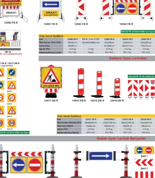 Plastik ve Metal Trafik Otopark Ekipmanları