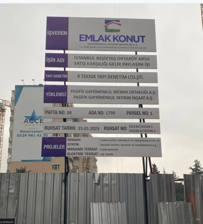 Şantiye ve İnşaat Tabela örnek çalışma 8