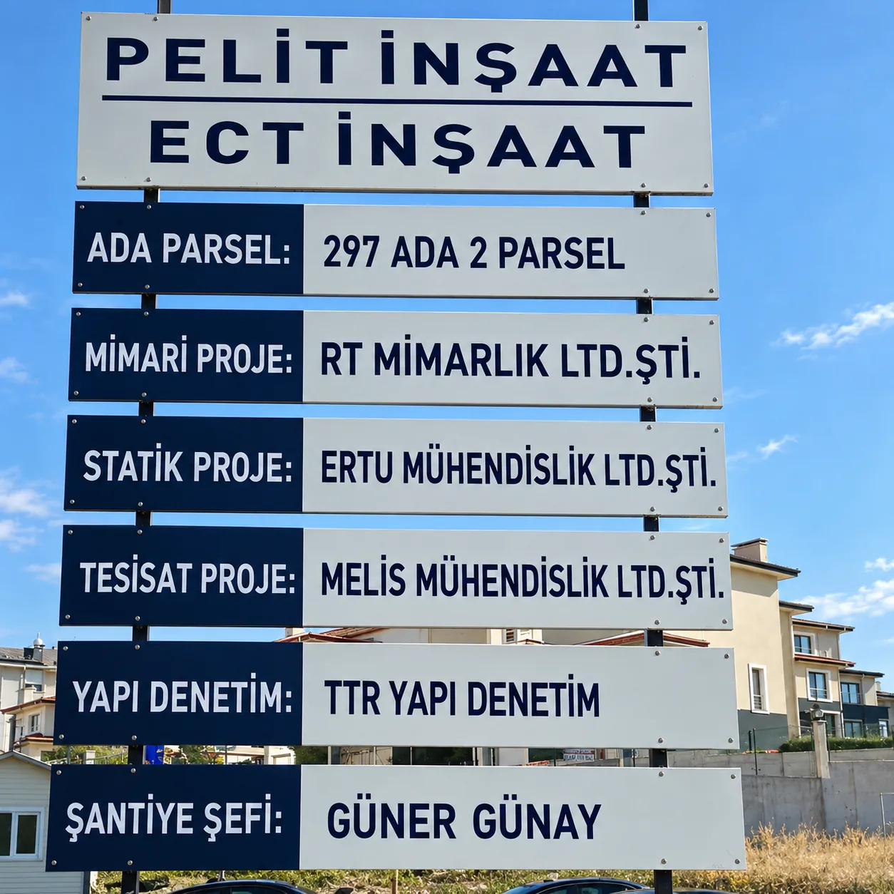 Şantiye ve İnşaat Tabela örnek çalışma 1