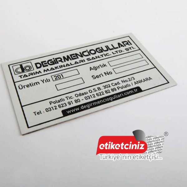 Paslanmaz Metal Etiket