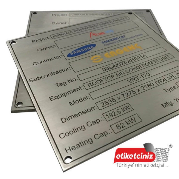 Paslanmaz Metal Etiket